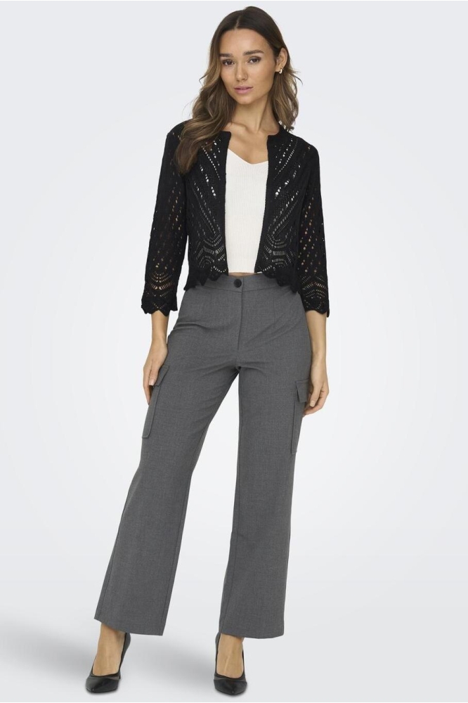 JDYSUN 3/4 CROPPED CARDIGAN KNT NOO 15184486 BLACK